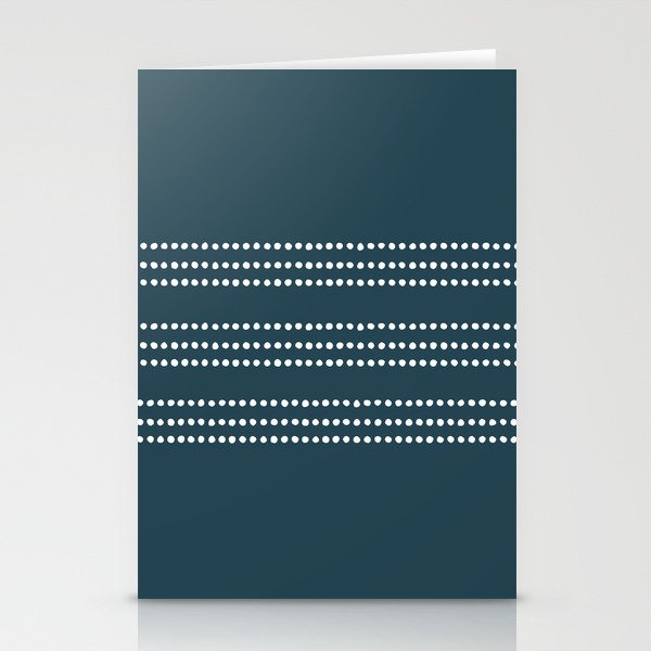 Dark Teal Ethnic Spotted Striped Stationery Card Gallery Image 1