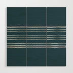 Dark Teal Ethnic Spotted Striped Wood Wall Art Gallery Image 1