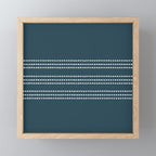 Dark Teal Ethnic Spotted Striped Mini Art Print Gallery Image 1