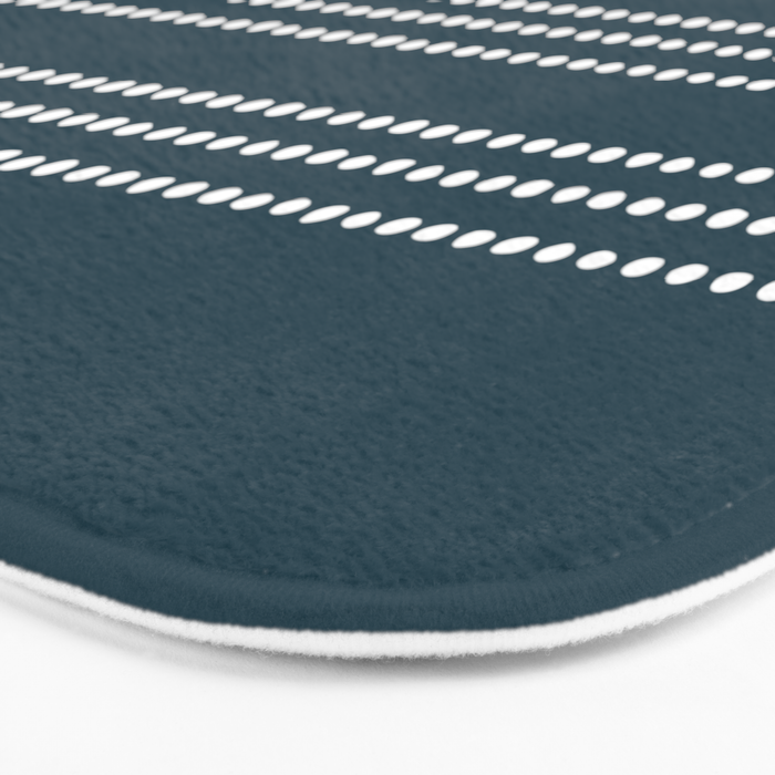 Dark Teal Ethnic Spotted Striped Bath Mat Gallery Image 3