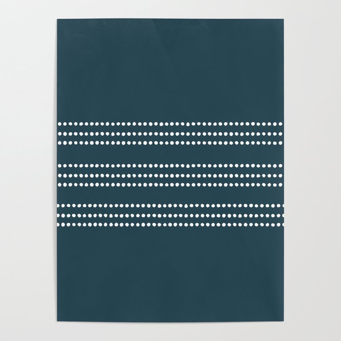Dark Teal Ethnic Spotted Striped Poster Gallery Image 4