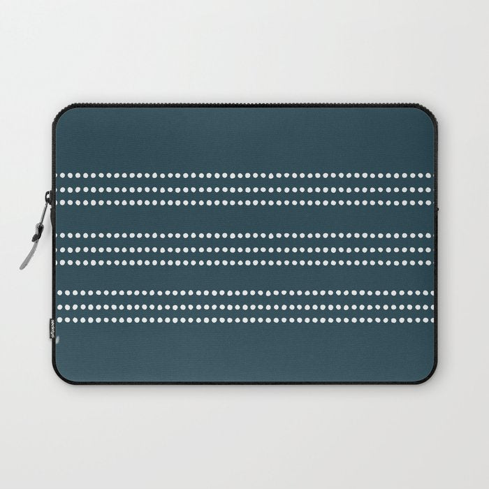 Dark Teal Ethnic Spotted Striped Laptop Sleeve Gallery Image 1
