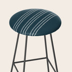 Dark Teal Ethnic Spotted Striped Stool Gallery Image 2
