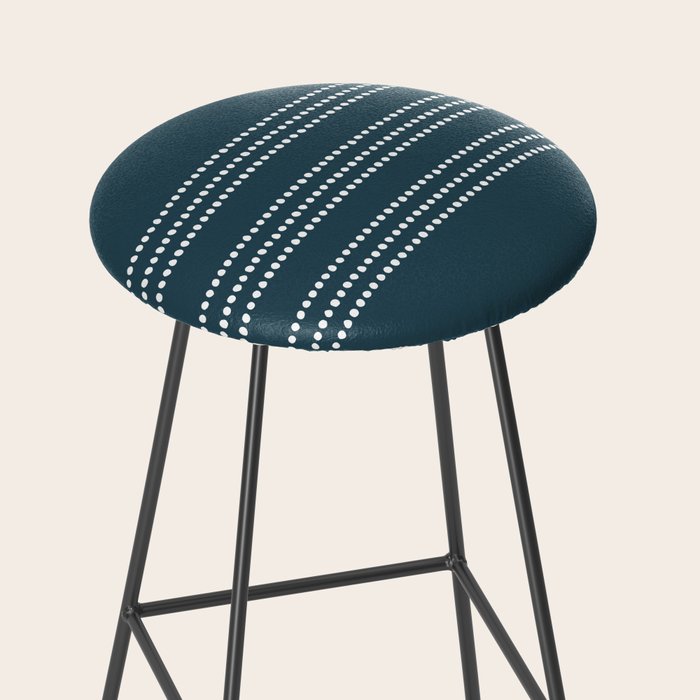 Dark Teal Ethnic Spotted Striped Stool Gallery Image 2