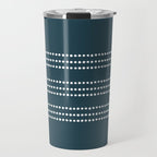 Dark Teal Ethnic Spotted Striped Travel Mug Gallery Image 1