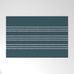 Dark Teal Ethnic Spotted Striped Welcome Mat Gallery Image 1