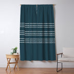 Dark Teal Ethnic Spotted Striped Window Curtain Gallery Image 5