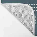 Dark Teal Ethnic Spotted Striped Bath Mat Gallery Image 2