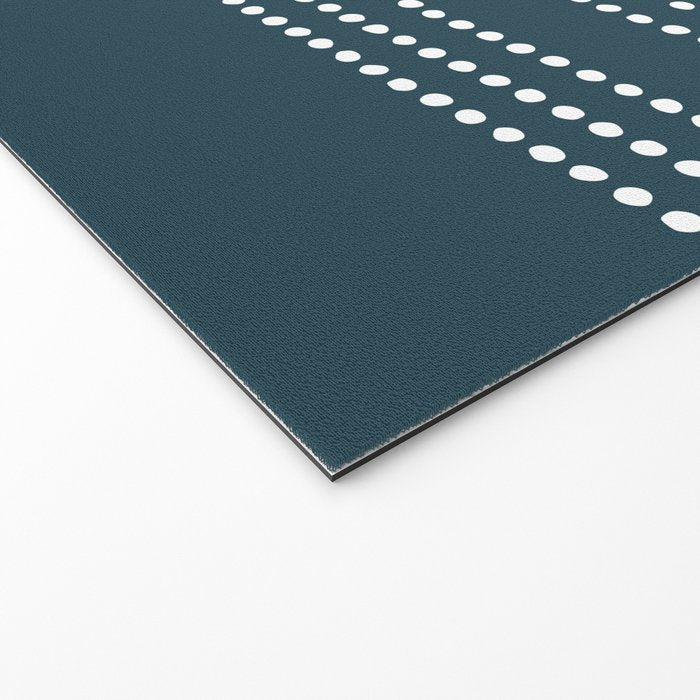 Dark Teal Ethnic Spotted Striped Welcome Mat Gallery Image 2