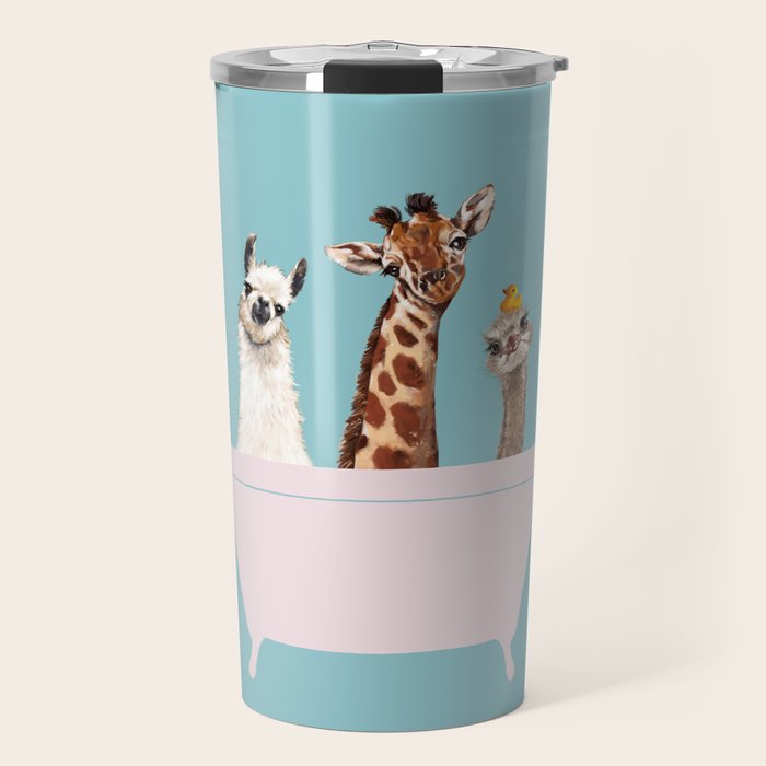 Playful Gangs in Bathtub Blue Travel Mug Gallery Image 1