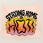 Staying Home Is Hot Wall Tapestry Gallery Image 4