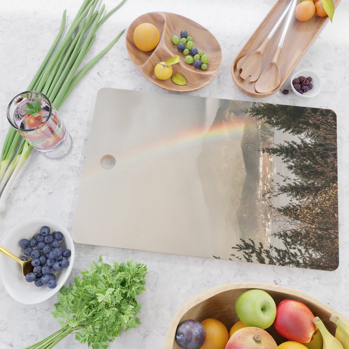 Rainbow In The Mountains | Lake In Norway Photo Art Print  | Nature Landscape Travel Photography Cutting Board Gallery Image 2
