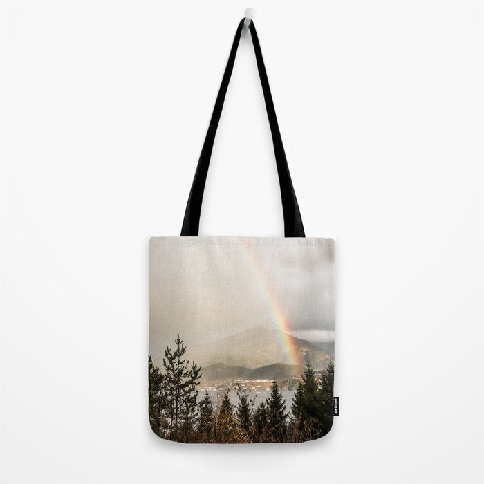 Rainbow In The Mountains | Lake In Norway Photo Art Print  | Nature Landscape Travel Photography Tote Bag Gallery Image 2