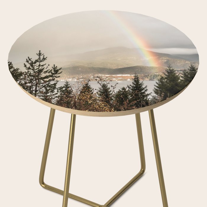 Rainbow In The Mountains | Lake In Norway Photo Art Print  | Nature Landscape Travel Photography Side Table Gallery Image 2