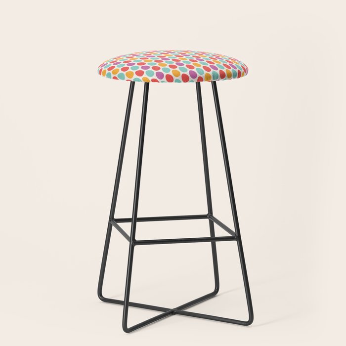 Modern colorful artistic teal pink orange easter eggs pattern Stool Gallery Image 1