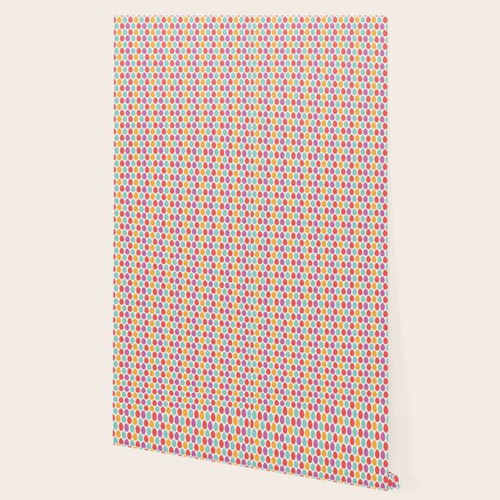 Modern colorful artistic teal pink orange easter eggs pattern Wallpaper Gallery Image 2