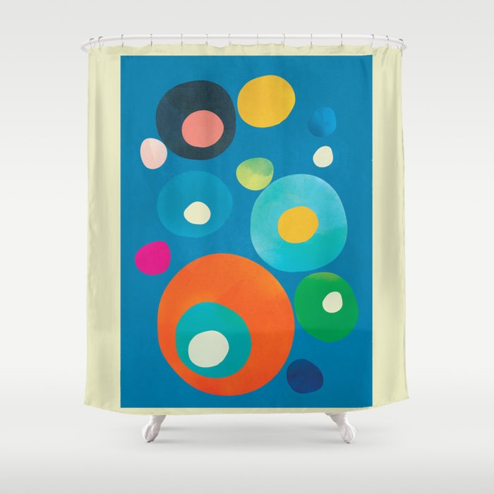 Mid-Century Abstract Balance 14 Shower Curtain Gallery Image 1