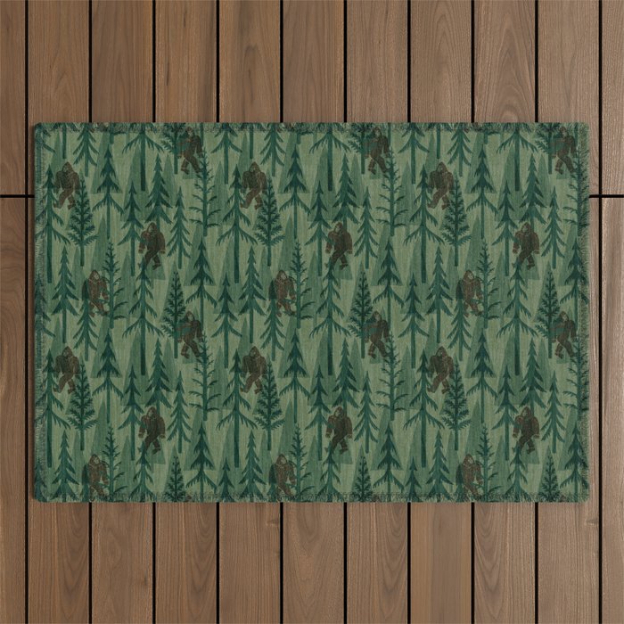 Subtle Sasquatch - Forest  Outdoor Rug Gallery Image 1
