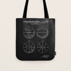 Basketball Patent - Black Tote Bag Gallery Image 1