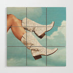 These Boots - Glitter Blue Sky Landscape Wood Wall Art Gallery Image 1