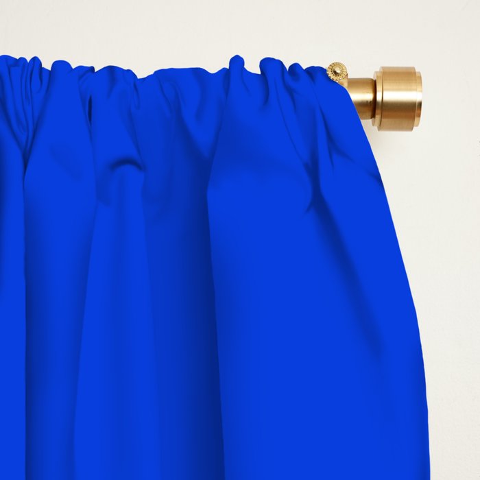 Big Daisy Retro Minimalism in Royal Blue and White Window Curtain Gallery Image 2
