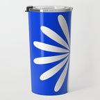 Big Daisy Retro Minimalism in Royal Blue and White Travel Mug Gallery Image 3