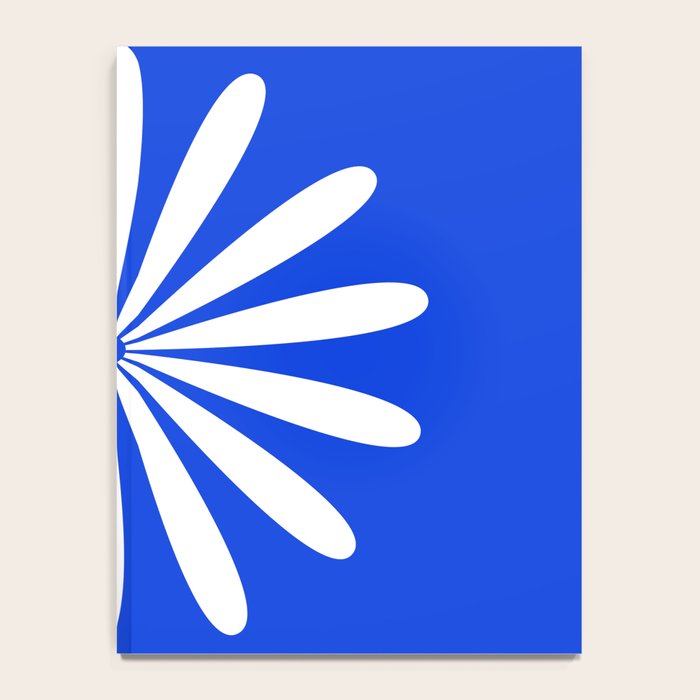 Big Daisy Retro Minimalism in Royal Blue and White Notebook Gallery Image 4