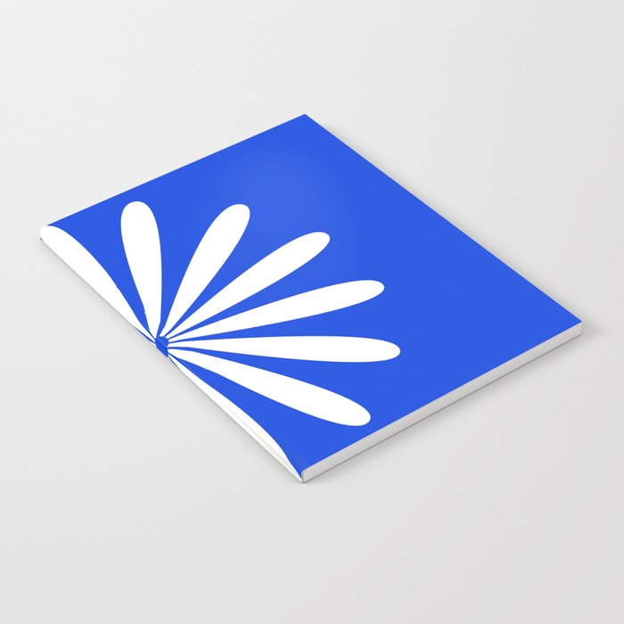 Big Daisy Retro Minimalism in Royal Blue and White Notebook Gallery Image 2