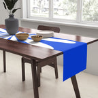 Big Daisy Retro Minimalism in Royal Blue and White Table Runner Gallery Image 2