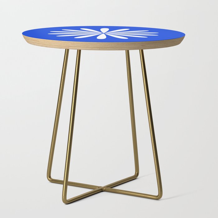 Big Daisy Retro Minimalism in Royal Blue and White Side Table Gallery Image 1