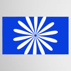 Big Daisy Retro Minimalism in Royal Blue and White Tablecloth Gallery Image 2