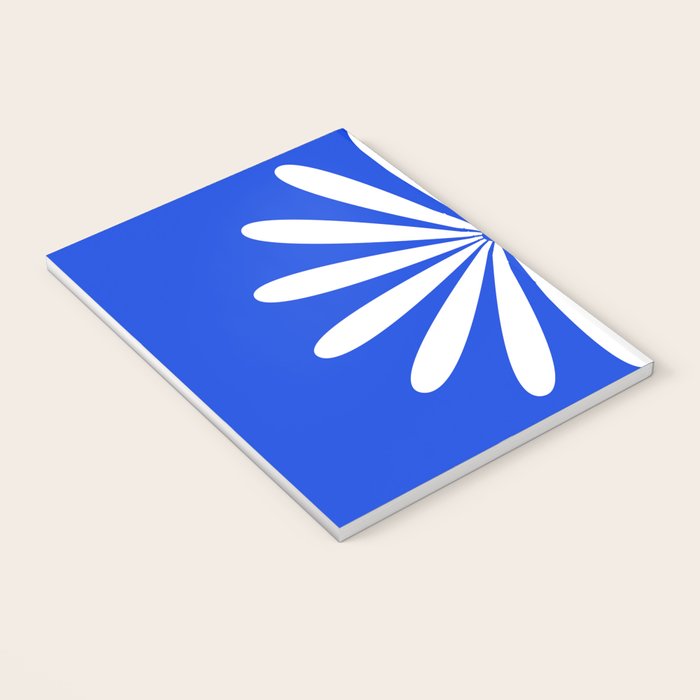Big Daisy Retro Minimalism in Royal Blue and White Notebook Gallery Image 3