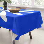 Big Daisy Retro Minimalism in Royal Blue and White Tablecloth Gallery Image 3