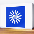 Big Daisy Retro Minimalism in Royal Blue and White Wall Mural Gallery Image 2