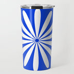 Big Daisy Retro Minimalism in Royal Blue and White Travel Mug Gallery Image 1