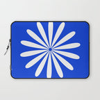 Big Daisy Retro Minimalism in Royal Blue and White Laptop Sleeve Gallery Image 1
