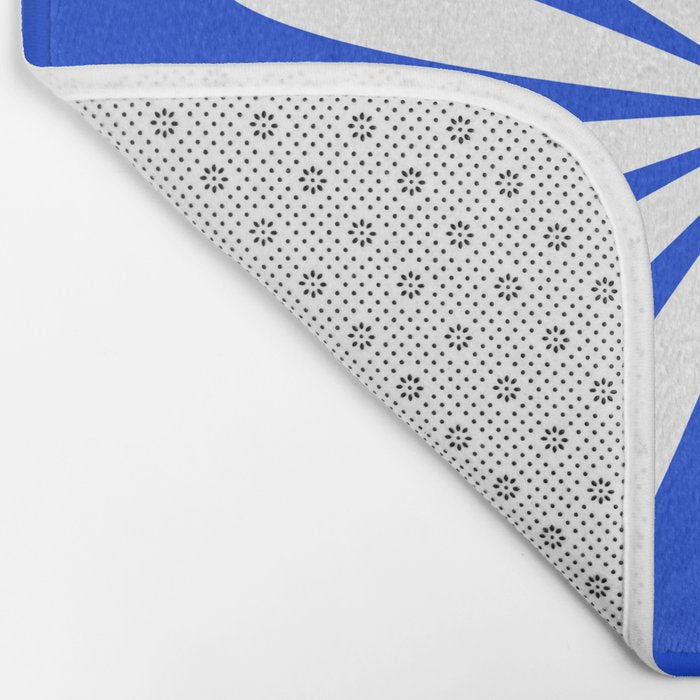 Big Daisy Retro Minimalism in Royal Blue and White Bath Mat Gallery Image 2