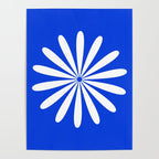 Big Daisy Retro Minimalism in Royal Blue and White Poster Gallery Image 4