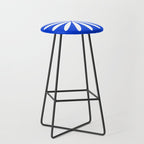 Big Daisy Retro Minimalism in Royal Blue and White Stool Gallery Image 1