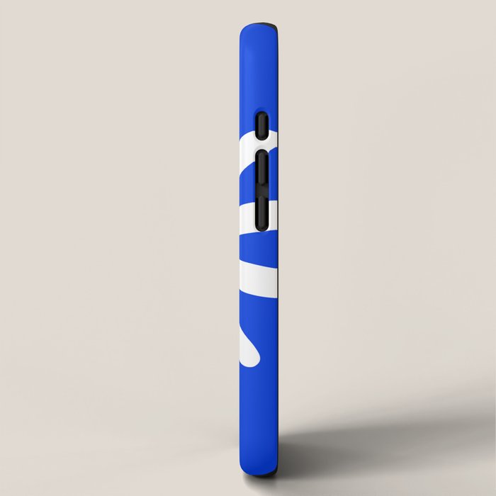 Big Daisy Retro Minimalism in Royal Blue and White iPhone Case Gallery Image 2