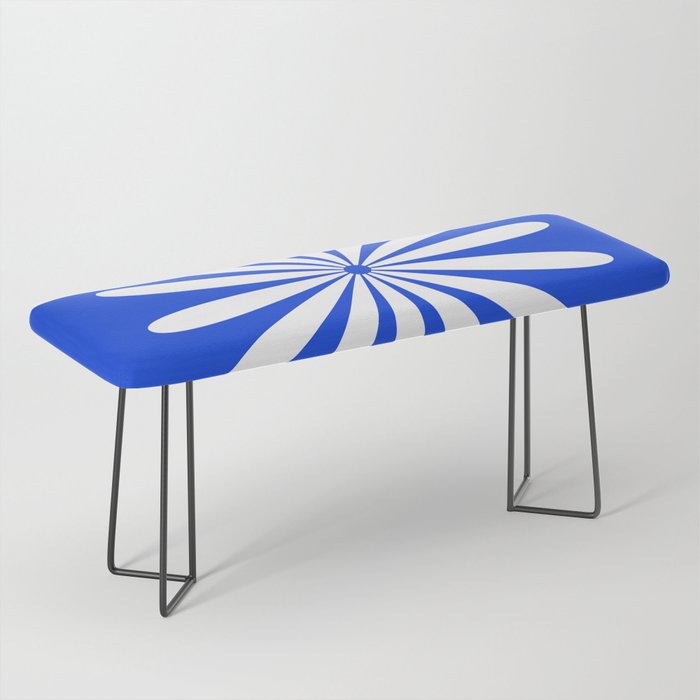 Big Daisy Retro Minimalism in Royal Blue and White Bench Gallery Image 1