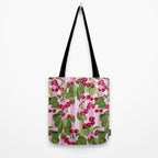 Lush Cherry Orchard Sweet Summer Fruits On Pink Stripes Tote Bag Gallery Image 2