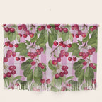 Lush Cherry Orchard Sweet Summer Fruits On Pink Stripes Wall Hanging Gallery Image 1