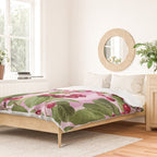 Lush Cherry Orchard Sweet Summer Fruits On Pink Stripes Duvet Cover Gallery Image 2