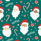 Peppermint Santas on Vivid Teal Coffee Mug Gallery Image 2