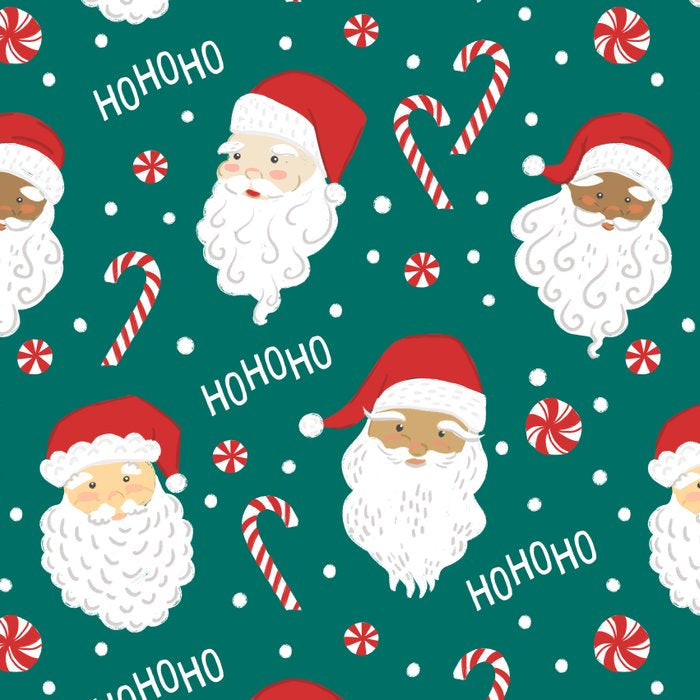 Peppermint Santas on Vivid Teal Coffee Mug Gallery Image 2