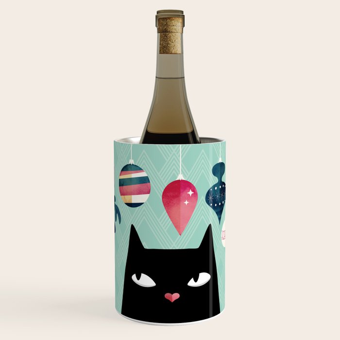 Mistletoe? (Black Cat) Wine Chiller Gallery Image 3