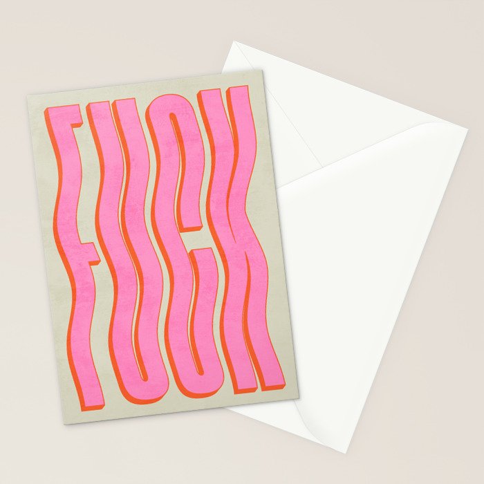 Favorite Word: Peach Wavy Edition Stationery Card Gallery Image 2