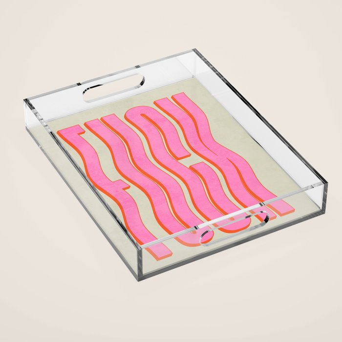Favorite Word: Peach Wavy Edition Acrylic Tray Gallery Image 1
