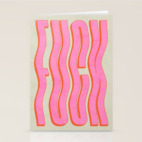 Favorite Word: Peach Wavy Edition Stationery Card Gallery Image 1